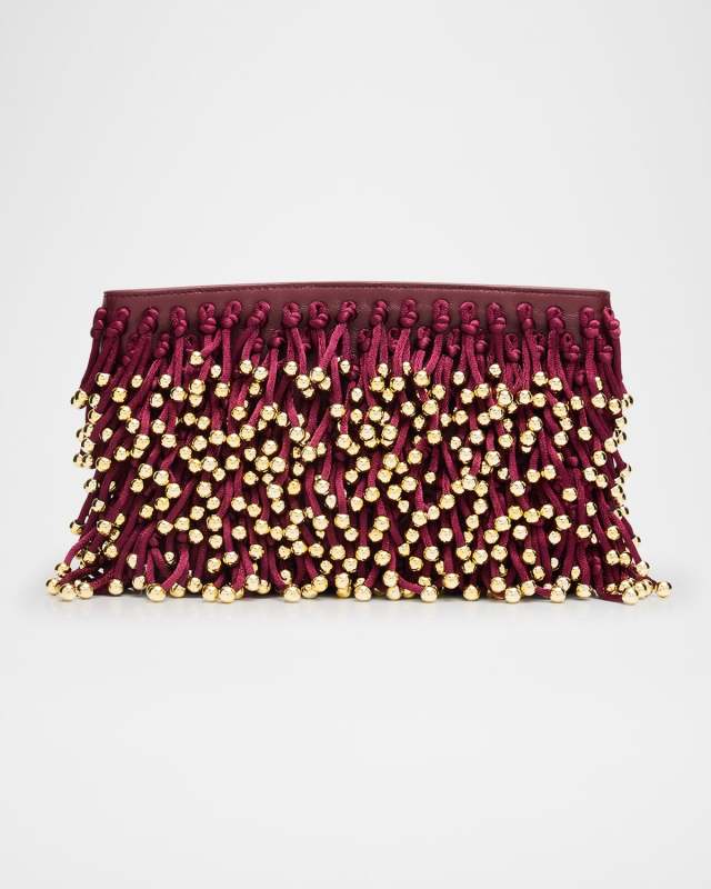 Reese Beaded Fringe Clutch Bag